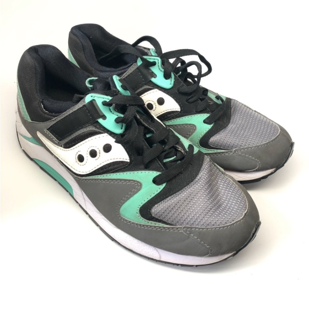 Saucony Grid 9000 Running Shoes Men’s 9 Grey/Black/Mint Green Sneakers Retro